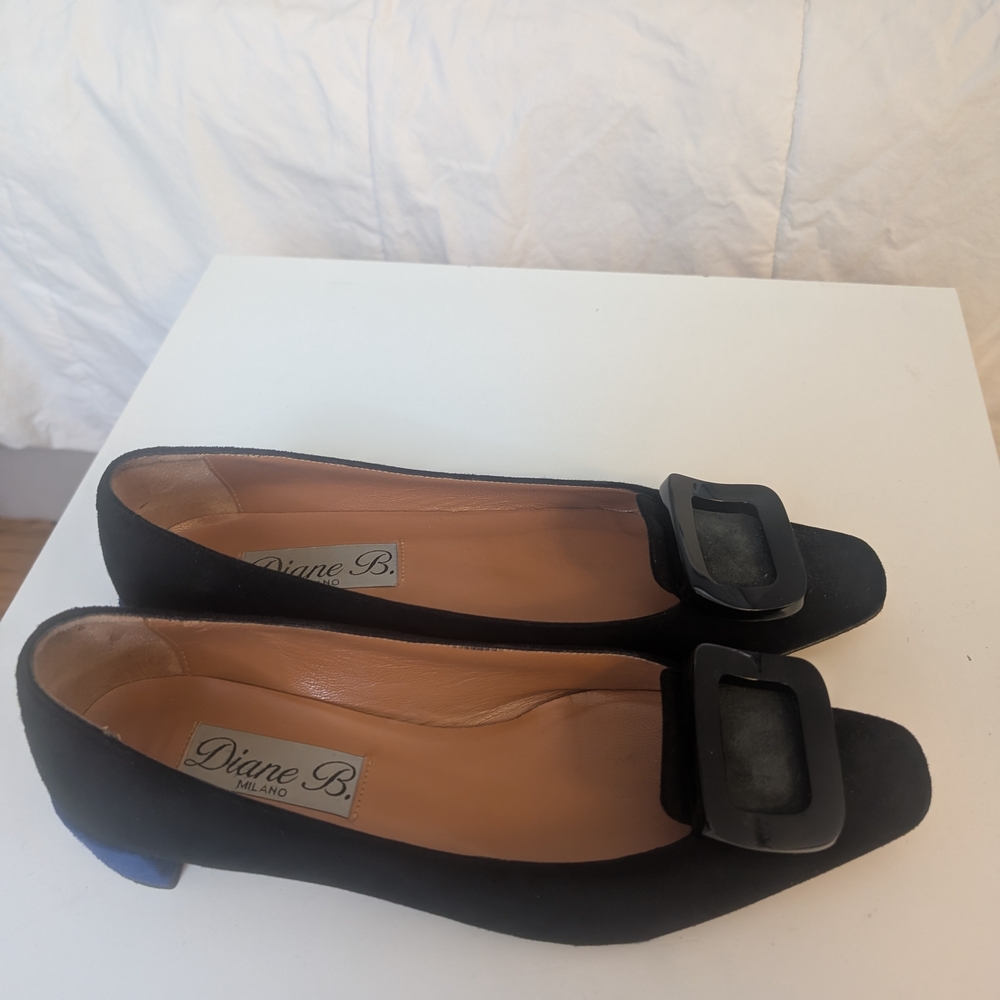 Black Women's Flats with Buckle